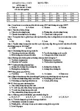 Bộ đề kiểm tra 1 tiết môn Sinh học Lớp 10